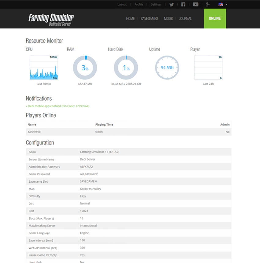 Farming Simulator 17 Improved Dedicated Servers and App