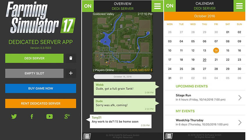 Farming Simulator 17 Improved Dedicated Servers and App