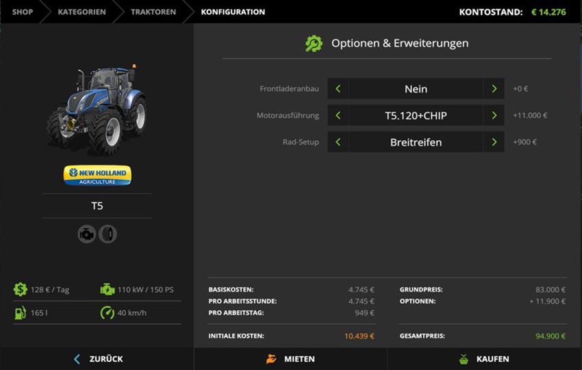 T5 standard tractor with Chiptuning V 1.1