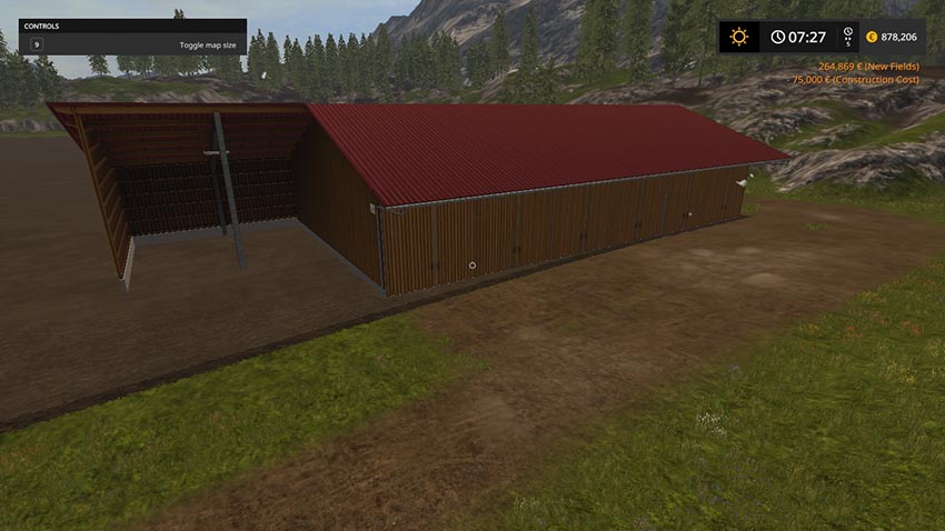 Placeable woodshed for Machinery and woodchips
