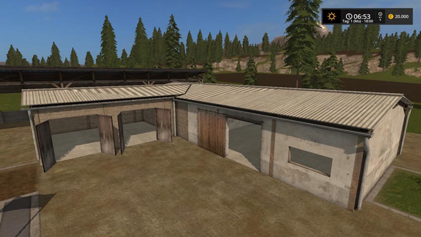 Storage buildings with animated doors V 1.0