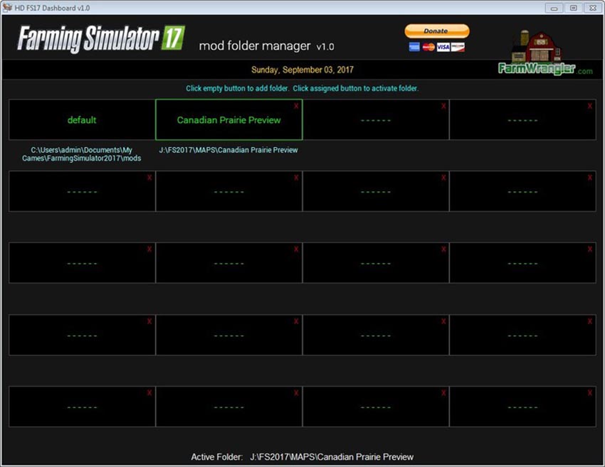 Free FS17 Mod Folder Manager Software v 1.0