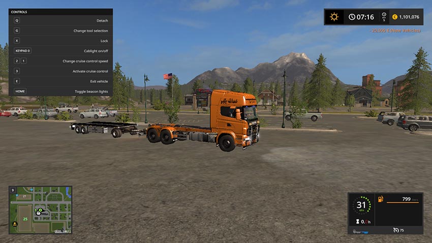 Scania V8 hook lift with rail trailer V 1.0.3.0