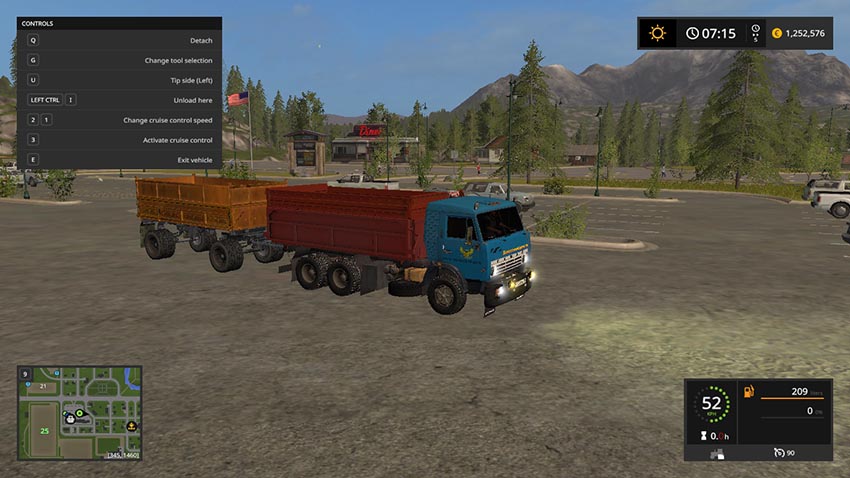 Kamaz 55102 and the trailer GKB 8551 v 1.0