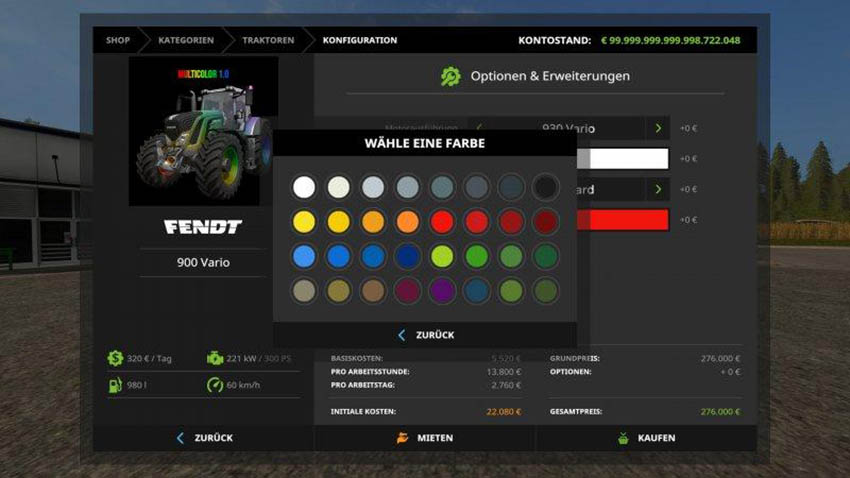 Fendt 900 Vario Multicolor + More Engine Upgrades v 1.0