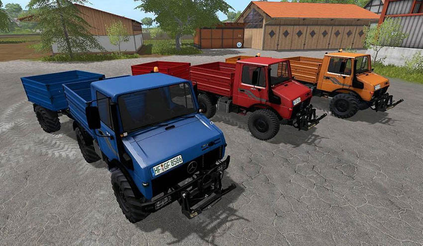 MB Unimog 1600 + Trailer (Tanker seeders) v 1.0