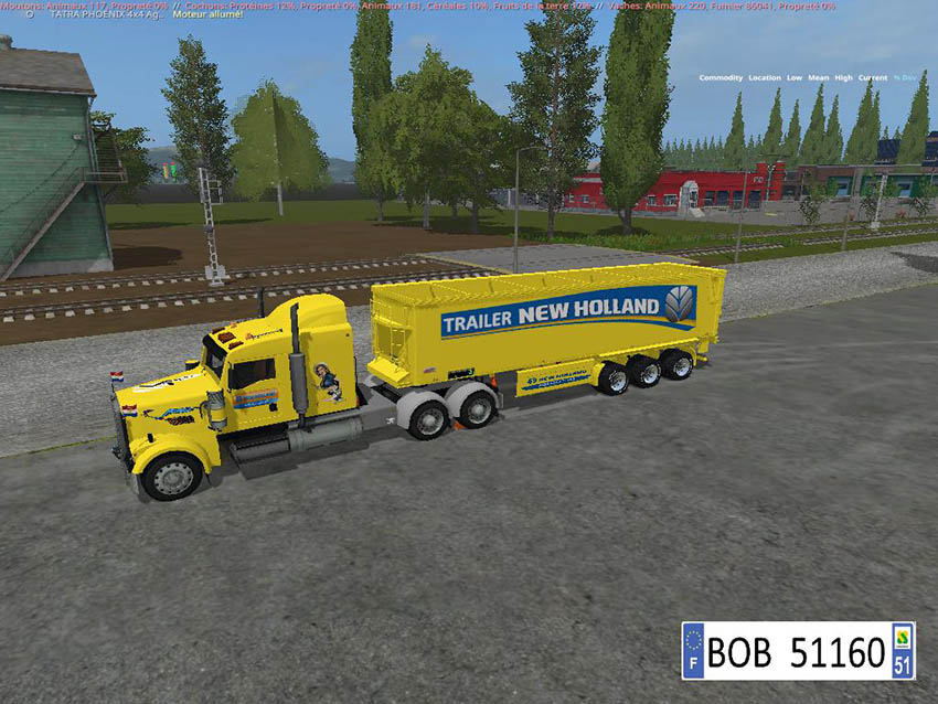Truck + trailer Yellow New Holland v 1.1